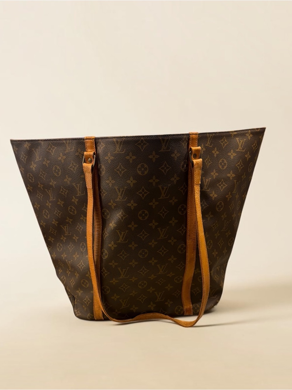 Louis Vuitton Brown Monogram Canvas Tote with Vachetta Leather Straps - Picture 3 of 14